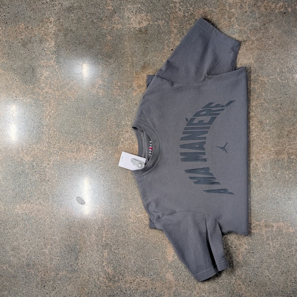 Jordan Gray T-Shirt with Red Logo